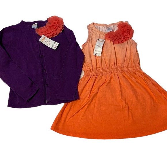 Gymboree Purple Sweater & Orange Dress Set in 5-6 - Picture 1 of 8